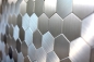 Preview: Mosaik Selbstklebend Hexagon metall Aluminium Metall Metalloptik silber glänzend