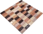 Preview: Mosaique autocollante rectangle mosaique de verre pierre mix beige marron mix translucide brillant