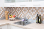Preview: Mosaik Selbstklebend Quadrat metall mix Textiloptik Aluminium Metall creme beige grau matt