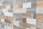 Preview: Mosaik Selbstklebend Kombination metall mix Holzoptik Aluminium Metall grau beige matt