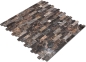 Preview: Mosaik Selbstklebend Quadrat Naturstein emperador dunkel Marmor dunkelbraun matt