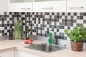 Preview: Mosaique Carre mix noir blanc metal Ceramique mat R10B