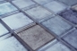 Preview: Mosaique Carre Mosaique de verre mix bleu translucide aspect beton bleu brillant