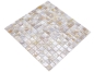Preview: Mosaik Quadrat mix hellbeige Muschel glänzend