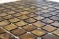 Preview: Mosaik Quadrat mix beigebraun Muschel beige braun glänzend