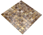 Preview: Mosaik Quadrat mix beigebraun Muschel beige braun glänzend