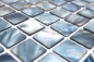 Preview: Mosaik Quadrat mix blaugrau Muschel glänzend