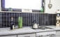 Preview: Varillas de mosaico de ceramica lisa negra brillante de aspecto reticulado
