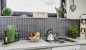 Preview: Varillas de mosaico metal liso mate ceramica aspecto reticulado metal gris