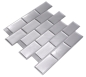Preview: Mosaique Vinyle autocollant Steel Subway pack de 4 argente brillant