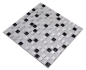 Preview: Mosaik Selbstklebend Vinyl Squares Black and White Steels 4er Pack silber schwarz weiß glänzend