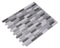 Preview: Mosaique Adhesif Vinyl Grey argent oblong pack de 4 argent blanc brillant