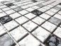 Preview: Mosaico cuadrado mezcla de blanco con negro martillado martillo de ceramica mirada brillante