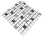 Preview: Mosaico cuadrado mezcla de blanco con negro martillado martillo de ceramica mirada brillante