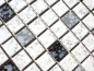 Preview: Mosaico cuadrado mezcla de blanco con negro martillado martillo de ceramica mirada brillante