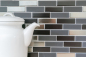 Preview: Mosaikfliesen Materialmix-Mosaik schwarz anthrazit silber Stäbchen Keramik