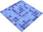 Preview: Mosaico cuadrado ECO Niebla AZUL mezcla 2C PUR vidrio piscina look azul brillante