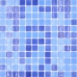 Preview: Mosaico cuadrado ECO Niebla AZUL mezcla 2C PUR vidrio piscina look azul brillante