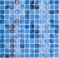 Preview: Schwimmbadmosaik Poolmosaik Glasmosaik blau changierend glänzend Wand Boden Küche Bad Dusche - 220-P56255