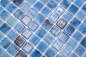 Preview: Schwimmbadmosaik Poolmosaik Glasmosaik blau changierend glänzend Wand Boden Küche Bad Dusche - 220-P56255