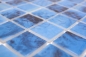 Preview: Mosaique carree ECO OLYMPIC38 PUR verre aspect naturel mix bleu brillant