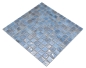 Preview: Mosaic tile, pool mosaic, swimming pool mosaic, light blue marbled, grey, cream, silver shimmer