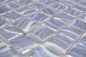 Preview: Mosaic tile, pool mosaic, swimming pool mosaic, silver, blue, glossy silver, metallic