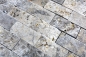 Preview: Splitface 3D mosaico de azulejos travertino piedra natural de la pared gris plata crema travertino 43-47248