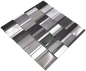 Preview: Mosaique Multi-optique Mix Aluminium Translucide mix gris mat - 10 feuilles de mosaique