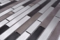 Preview: Mosaik Fliese Aluminiummosaik Verbund Grau Schwarz Silber Fliesenspiegel Wandfliese - 49-0308