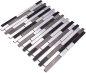 Preview: Mosaik Fliese Aluminiummosaik Verbund Grau Schwarz Silber Fliesenspiegel Wandfliese - 49-0308