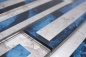 Preview: Mosaico de vidrio mosaico azulejo 2D look negro azul gris sombreado
