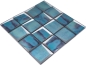 Preview: Mosaik Quadrat Glasmosaik 3D-Optik blau Transluzent glänzend