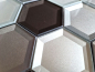 Preview: Glasmosaik Mosaikfliese Silber Graphitgrau Hexagon 3D Optik Fliesenspiegel - 88-XB159