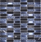 Preview: Piedra natural mosaico de vidrio negro brillante pared cocina bano ducha - 87-SM118