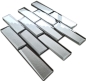 Preview: Mosaico de vidrio mosaico de azulejos Metro gris plata 3D optico azulejo espejo de pared - 88-XB01
