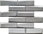 Preview: Mosaico de vidrio mosaico de azulejos Metro gris plata 3D optico azulejo espejo de pared - 88-XB01