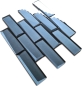 Preview: Mosaique Rectangle Mosaique de verre 3D greyblue Translucide gris-bleu brillant