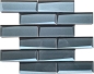 Preview: Mosaique Rectangle Mosaique de verre 3D greyblue Translucide gris-bleu brillant