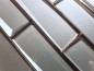 Preview: Mosaique Rectangle Mosaique de verre 3D greyblue Translucide gris-bleu brillant