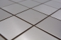Preview: Mosaik Fliese Edelstahl Silber Stahl Gebürstet Küchenwand Badfliese Mosaikmatte - 129-48D