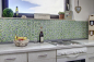 Preview: Mosaico cuadrado vidrio mosaico acero mezcla verde mezcla translucido acero inoxidable brillante