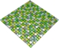 Preview: Mosaico cuadrado vidrio mosaico acero mezcla verde mezcla translucido acero inoxidable brillante