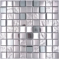 Mobile Preview: Mosaik Fliese Glasmosaik Silber Klar Kombination Fliesenspiegel Wand Küche - 88-XCB5