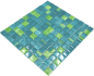 Preview: Mosaique Aspect de trait Translucide Crystal vert brillant - 10 feuilles de mosaique