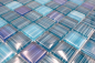 Preview: Mosaique a l'aspect de traits bleu translucide Crystal - 10 feuilles de mosaique