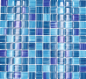 Preview: Mosaique a l'aspect de traits bleu translucide Crystal - 10 feuilles de mosaique