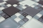 Preview: Mosaique de verre Carreau blanc gris clair anthracite Carrelage cuisine - 78-0204