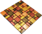 Preview: Piastrella di vetro a mosaico oro rosso arancio struttura combinazione di piastrelle da parete cucina - 88-07814 - Kopie