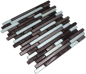 Preview: Mosaique de verre Argente Anthracite Noir Batons Structurels Carreau mural Mosaique de cuisine - 86-1703